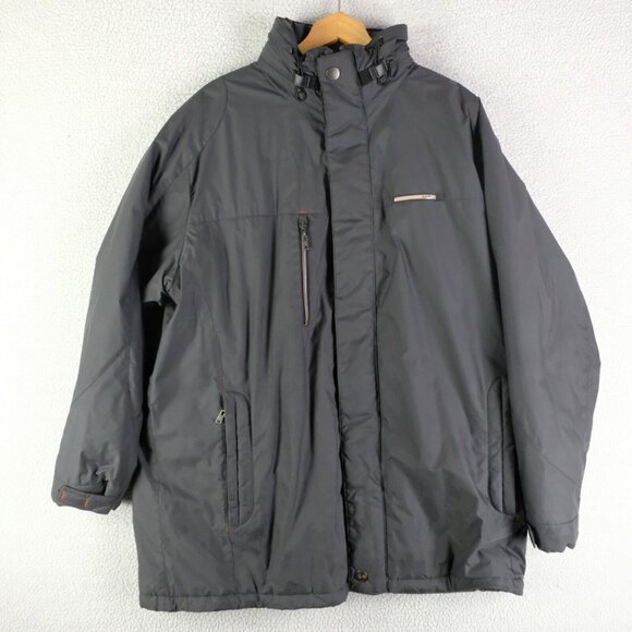 Bugatti Jacket Mens 46R Large Gray Insulated Park Winter Hooded Outdoor - Picture 1 of 12